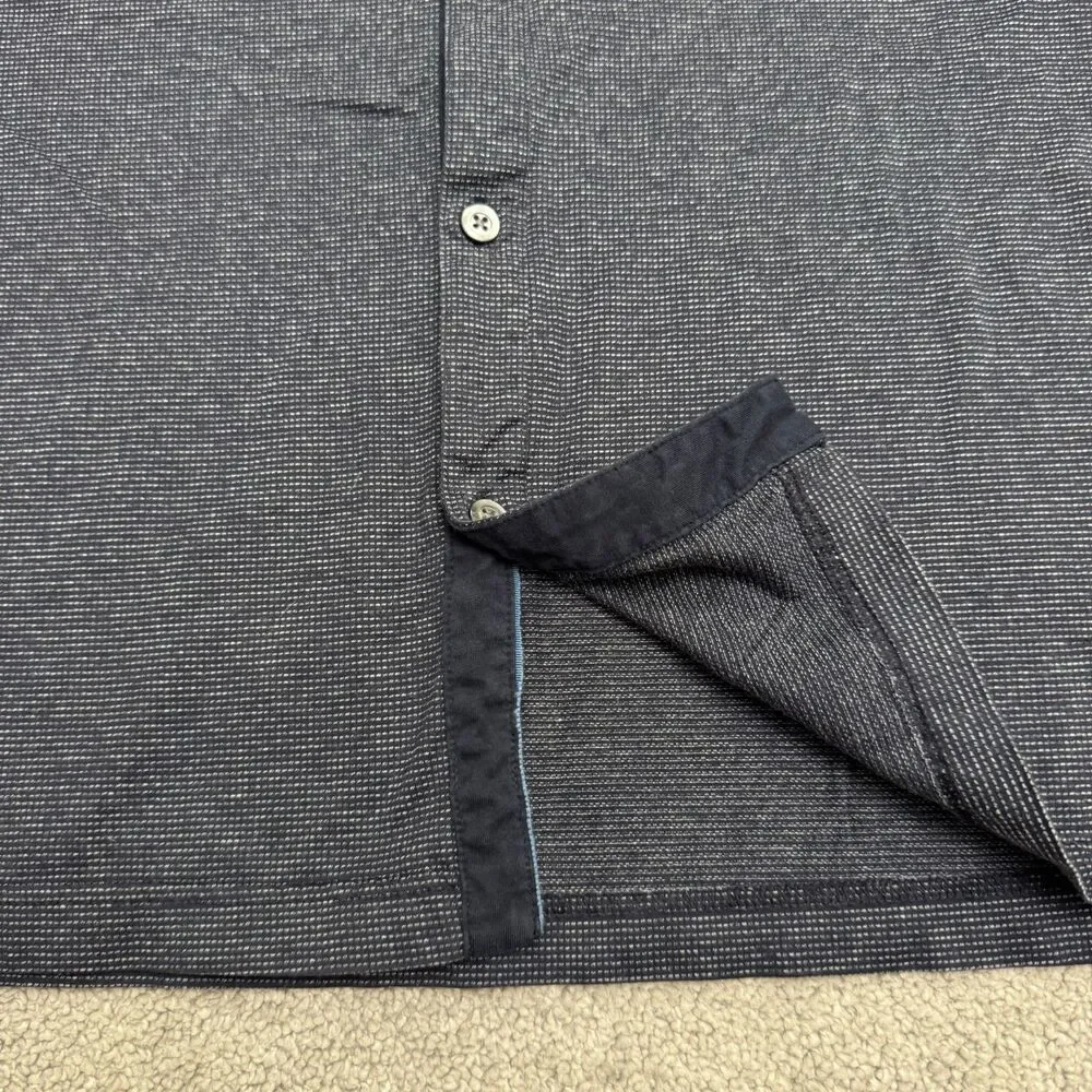 Banana Republic Luxury Touch Button Down Shirt Mens Medium Blue Jacquard Knit